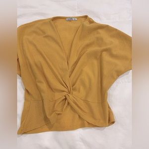 Zara crop short sleeve shirt